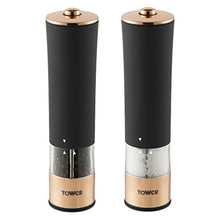 Load image into Gallery viewer, Tower Electric Salt &amp; Pepper Mill | Stainless Steel | Copper/ Rose-Gold &amp; Black | T847003RB
