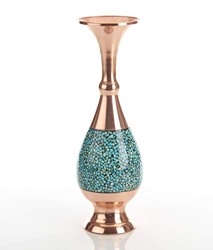 Turquoise & Copper Vase | 25cm 