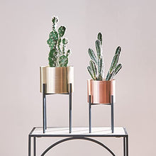 Load image into Gallery viewer, Stylish Modern Set Of 2 Plant Pots Copper &amp; Gold 
