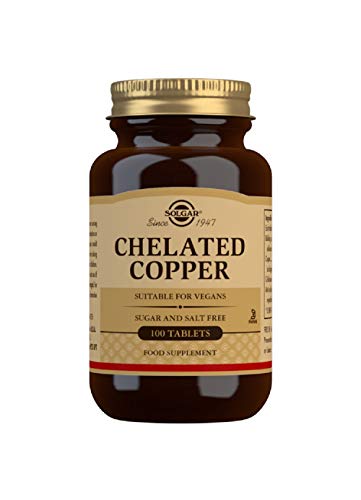 Chelated Copper Tablets | Pack of 100 | Supports Immunity | For Healthy Hair & Skin | Vegan and Gluten Free | Solgar