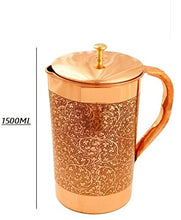 Load image into Gallery viewer, Embossed Copper Water Jug 
