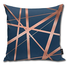 Load image into Gallery viewer, Navy And Copper Luxe Velvet Soft Cushion Cover | 18x18 Inch | Ameok Design 
