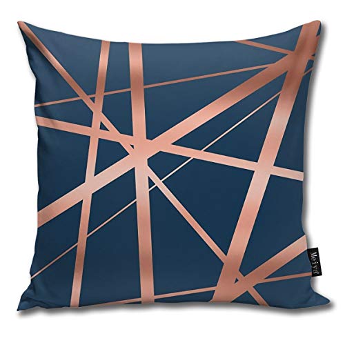 Navy And Copper Luxe Velvet Soft Cushion Cover | 18x18 Inch | Ameok Design 