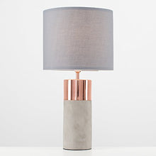 Load image into Gallery viewer, Copper, Grey Stone / Cement Table Lamp 
