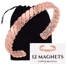 Load image into Gallery viewer, Copper Magnetic Bracelet | Twisted Design | Men &amp; Women | 99.9% Pure Copper
