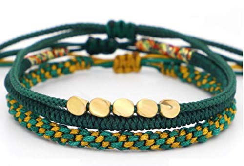 3Pcs | Adjustable Copper Beads | Tibetan Woven Bracelet | Unisex 