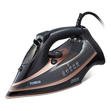 Load image into Gallery viewer, Tower | T22013 | CeraGlide Steam Iron | Rose Gold/ Copper  and Black | Ceramic Sole Plate | 3000 W
