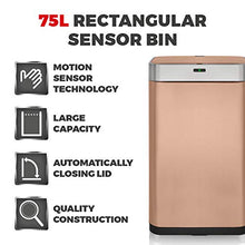 Load image into Gallery viewer, Copper &amp; Stainless Steel Kitchen Bin | 75 Litres | Tower 
