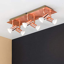 Load image into Gallery viewer, Copper Effect Ceiling Light | 6 Way Spotlights 
