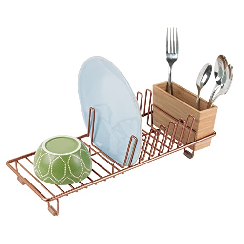 Kitchen Sink Dish Drainer | Copper & Bamboo | mDesign