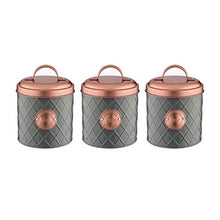 Load image into Gallery viewer, Set Of 3 Copper &amp; Grey Storage Canisters 
