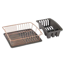 Load image into Gallery viewer, 3 Piece Copper Metal Dish Drainer 
