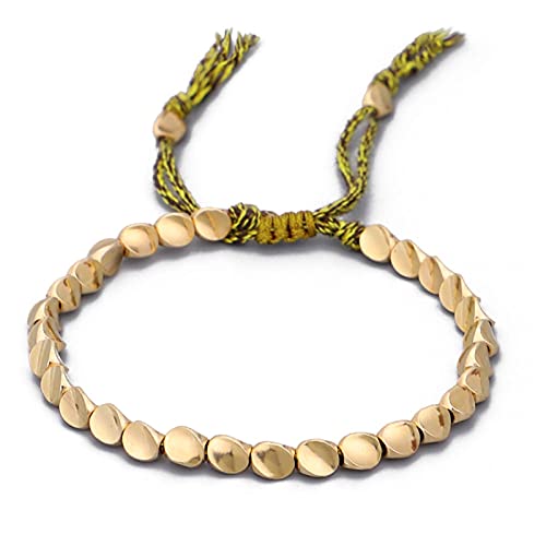Tibetan Handmade Copper Bead Bracelet | Healing Stone Ward Off Evil Spirits Money