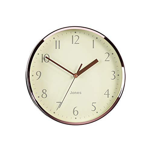 Jones Clocks® | Copper Rose Gold | Small Round Wall Clock | 20cm