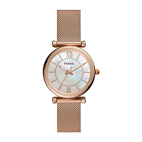 Fossil | Women's Analogue Quartz Watch | Rose- Gold Copper With Stainless Steel Strap | ES5058SET