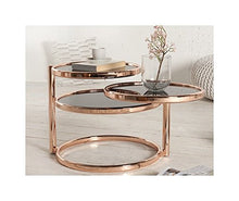 Load image into Gallery viewer, Round Copper &amp; Black Mirrored Coffee Table 
