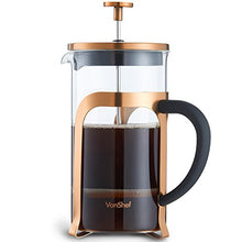 Load image into Gallery viewer, VonShef | French Press Cafetière | Copper | Stainless Steel Glass | Coffee Maker | 8 Cup/1 Litre 
