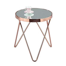 Load image into Gallery viewer, Copper Mirrored Glass Round Side Coffee Table
