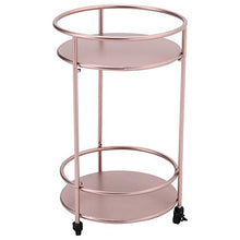 Load image into Gallery viewer, Copper Rose Gold Trolley | Round 2 Tier Rolling Cart | Durable Serving Drinks
