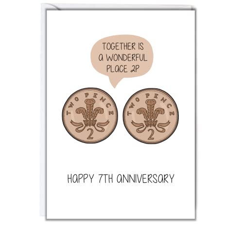 Happy 7th Wedding Anniversary Card | Copper | Handmade