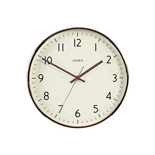 Jones Clocks® Large Round Wall Clock | 30cm | Copper- Rose Gold