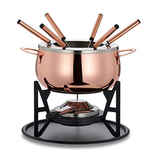 Load image into Gallery viewer, Copper Fondue Set | Stainless Steel |  6 Person | Gift Set | Oak Steel

