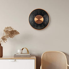 Load image into Gallery viewer, Black &amp; Copper Wall Clock | Contemporary Design 
