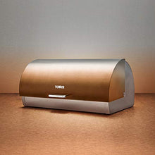 Load image into Gallery viewer, Ombre Copper &amp; Stainless Steel Bread Bin | Roll Top
