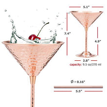 Load image into Gallery viewer, Hammered Finish Copper Martini Glasses | Set Of 2
