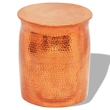 Load image into Gallery viewer, Copper Finish Side Table | Hammered Finish 
