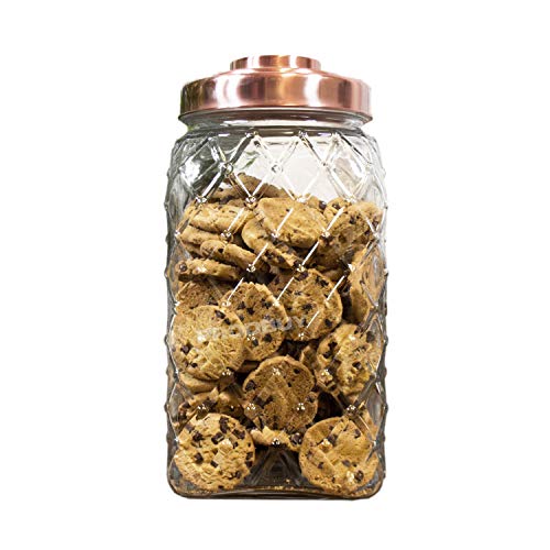 Extra Large Glass Storage Jar With Copper Coloured Lid | 4 Litre 