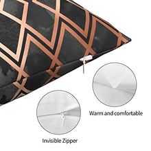 Load image into Gallery viewer, Cushion Cover | Copper &amp; Black | Geometric Triangles 
