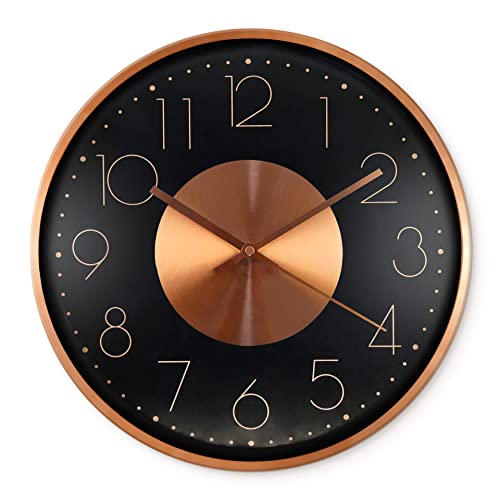 Copper & Black Wall Clock | 30 cm
