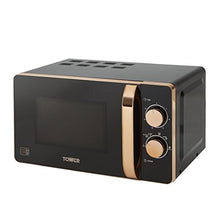 Load image into Gallery viewer, Tower | Black &amp; Rose-Gold/ Copper Microwave | 20L | 800W | 6 Power Levels | T24020
