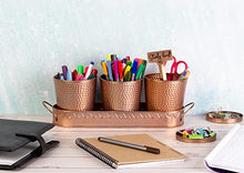 Load image into Gallery viewer, Copper Set Of 3 Plant Pots With Tray 
