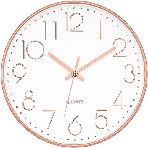 Copper Wall Clock | Silent Non-ticking | 12 Inch | Foxtop