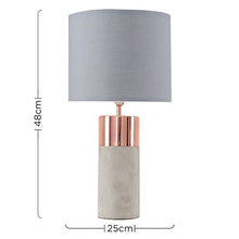 Load image into Gallery viewer, Modern Copper &amp; Grey Stone/ Cement Table Lamp 
