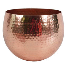 Load image into Gallery viewer, Large Metal Planter Hammered Copper | Plant Pot | 22cm x 18cm
