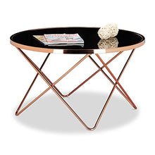 Load image into Gallery viewer, Copper &amp; Black Glass Coffee Tables | Circular
