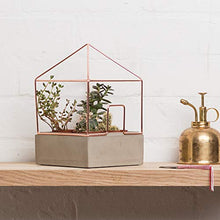 Load image into Gallery viewer, Decorative Copper &amp; Concrete Plant House | Plant Pot 

