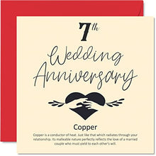 Load image into Gallery viewer, 7th Wedding Anniversary Card | Copper | Greeting Cards

