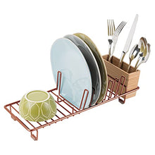Load image into Gallery viewer, mDesign | Copper &amp; Bamboo Dish Drainer &amp; Cutlery Drainer 
