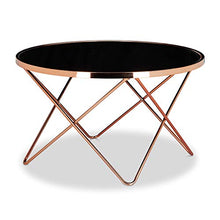 Load image into Gallery viewer, Copper &amp; Black Glass Coffee Tables | Round 
