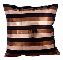 Load image into Gallery viewer, Copper Cushion Cover | Metallic, Leather Stripes | 40 x 40cm
