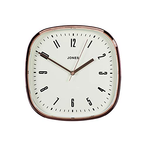 Square Retro Wall Clock | Copper, Rose-Gold | 30cm | Jones Clocks®