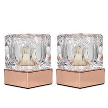 Load image into Gallery viewer, Modern Glass Ice Cube Touch Table Lamps With A Copper Base | Pair 
