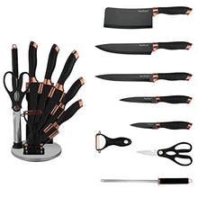 Load image into Gallery viewer, Black &amp; Copper Knife Set | Kitchen Chef Knives 
