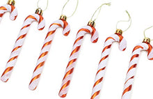 Load image into Gallery viewer, Stripy Copper &amp; White Candy Cane Christmas Decorations 
