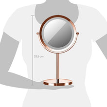 Load image into Gallery viewer, Shiny Copper LED Illuminated Make Up Mirror 
