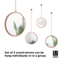 Load image into Gallery viewer, Umbra Decorative Set Of 3 Copper Mirrors | Circular
